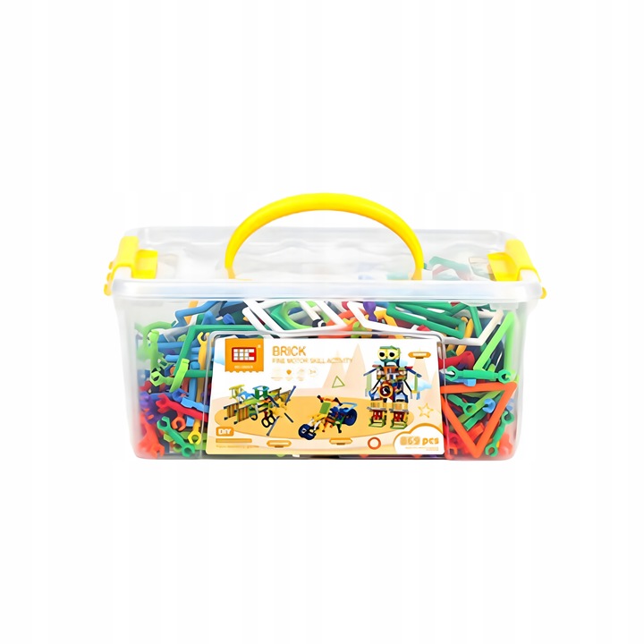 Klocki Małych Geniuszy Słomki Konstrukcyjne 869 el Edukacyjne Dla Dzieci