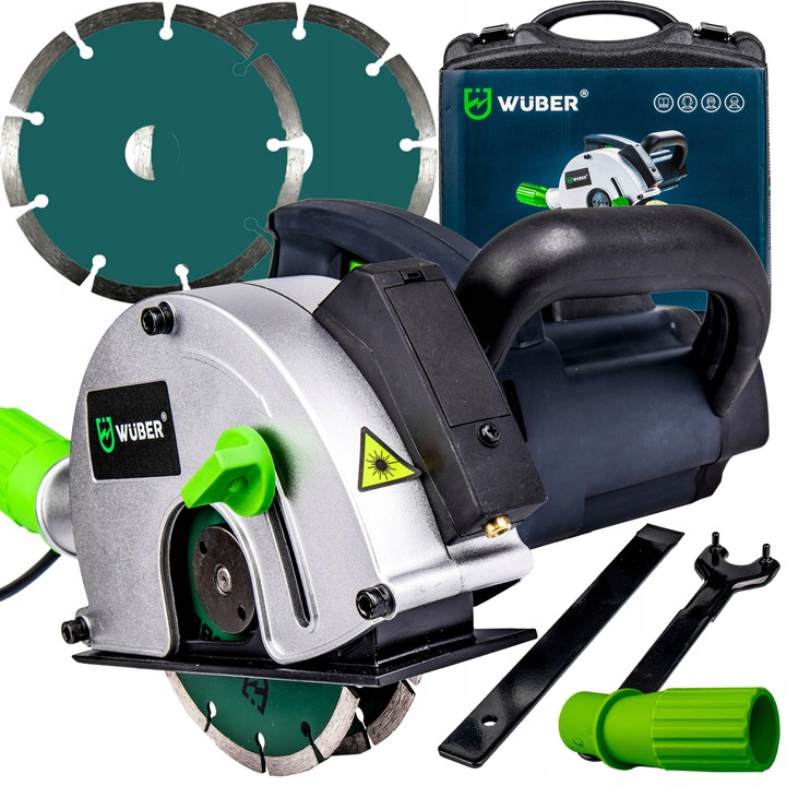 BRUZDOWNICA DO BETONU LASER 2 TARCZE WALIZKA 3100W WUBER