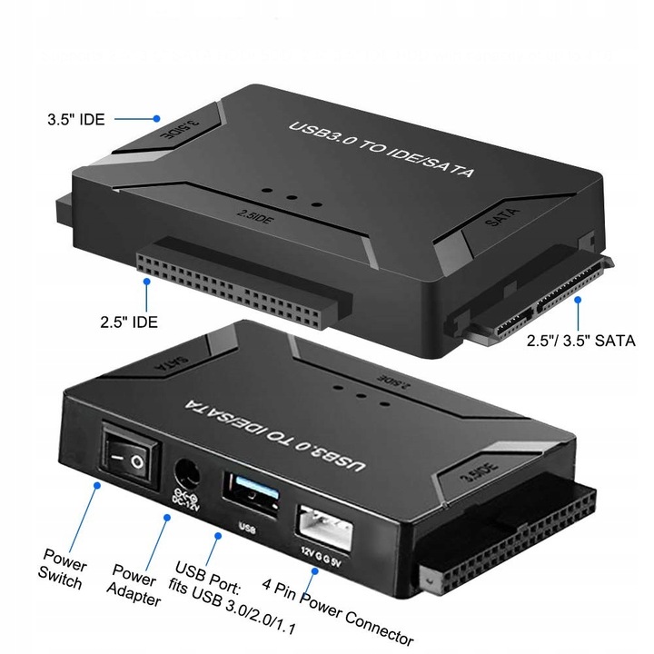 Adapter MOSTEK Dysków USB 3.0 SATA IDE 2,5 3,5 "