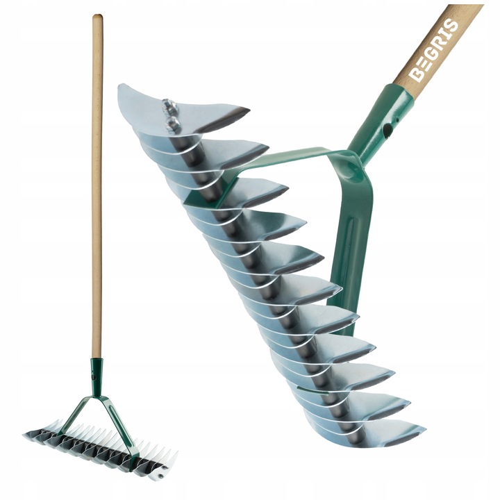 AERATOR RĘCZNY WERTYKULATOR DO TRAWY DWUSTRONNY METAL Z TRZONEM AREATOR