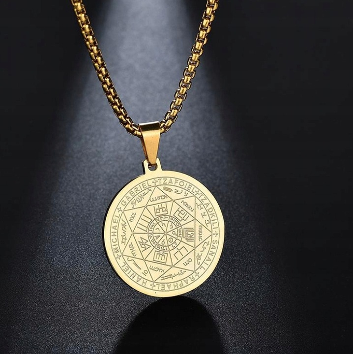 Amulet 7 Aniołów Archaniołów Amulet Pieczęć 316L Złoty Talizman