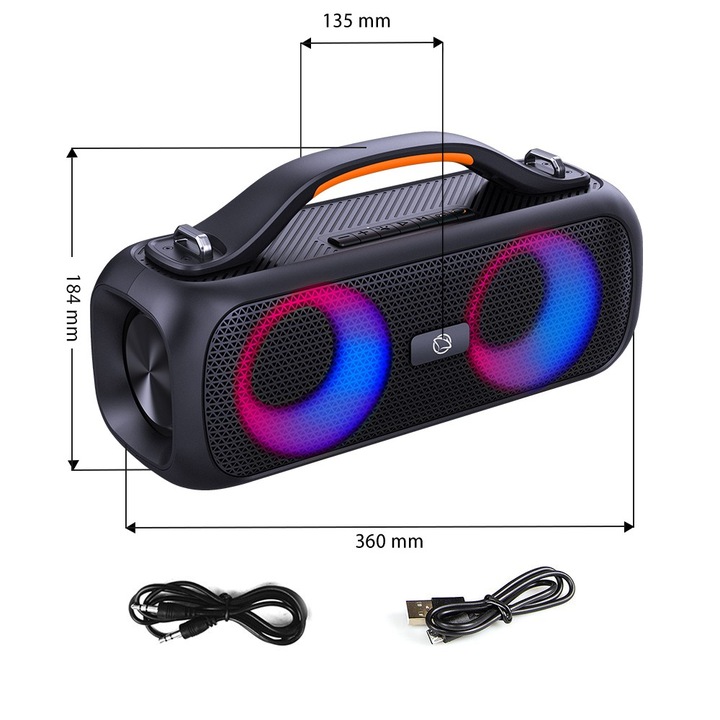 Głośnik Bluetooth Przenośny MANTA SPK216 USB GOODRAM 32GB XBASS Radio TWS