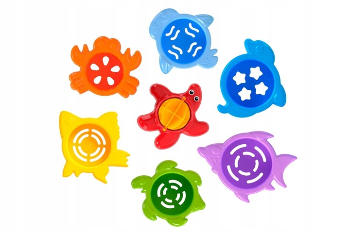 PIRAMIDA ZESTAW DO KĄPIELI DO PIASKU FOREMKI ZWIERZĘTA MORSKIE KOLORY