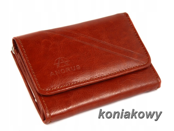 Zgrabny portfel damski ANDRUS - solidna SKÓRA Naturalna - 2 lata gwarancji