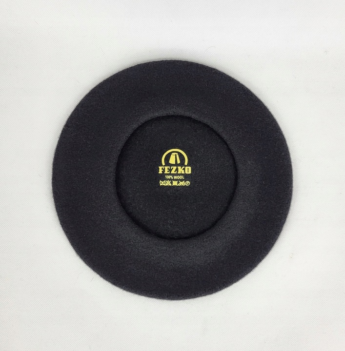 96 Klasyczny BERET FEZKO CZARNY rozm. 11,5 (duży)