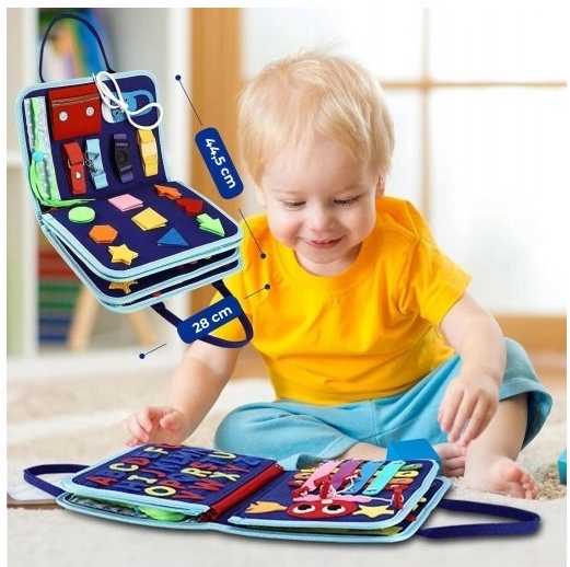 Tablica Manipulacyjna Sensoryczna dla Dzieci Miękka Edukacyjna Montessori