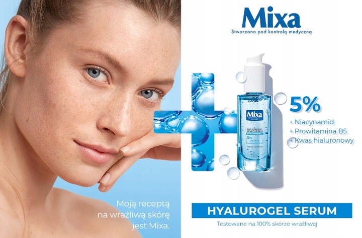 Serum Do Twarzy Skóra Wrażliwa Mixa Hyalurogel Z Kwasem Hialuronowym 30ml