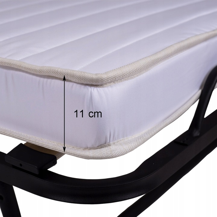 Łóżko polowe turystyczne składane 200 cm x 80 cm biały