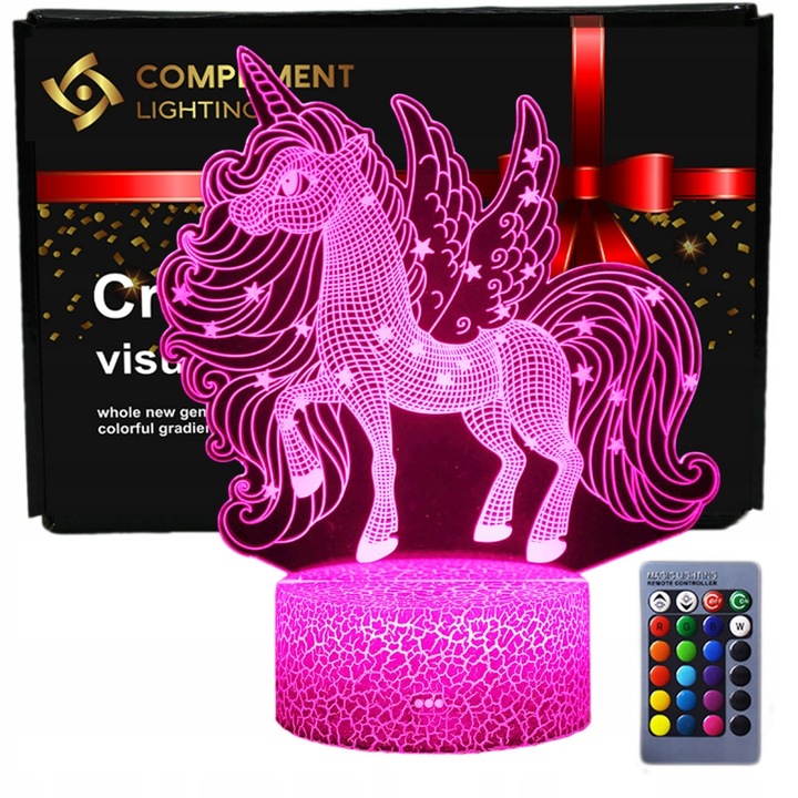 Lampka 3D nocna led usb JEDNOROŻEC UNICORN