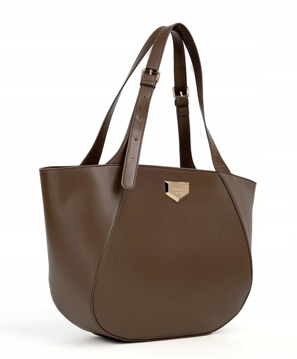 Monnari Piękna klasyczna czekoladowa torebka na ramię Regulowane rączki A4