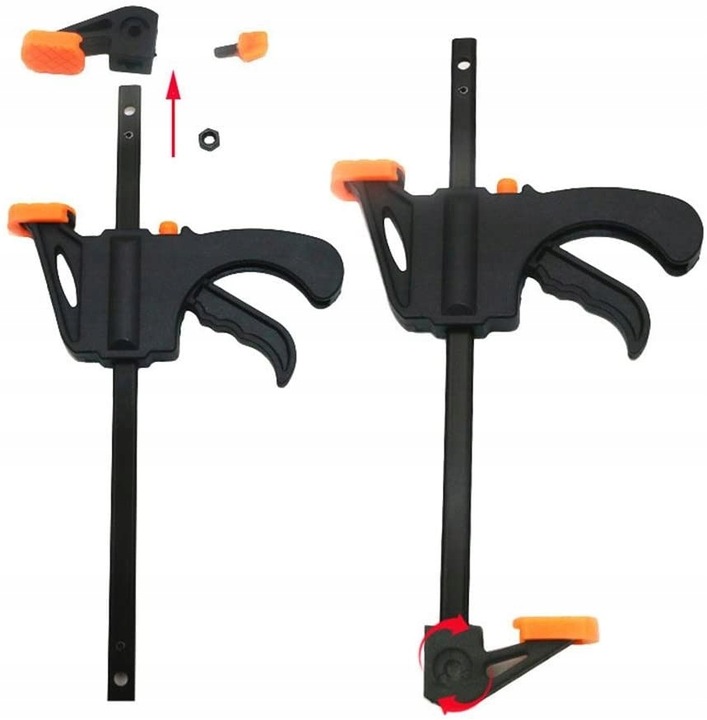 6x ŚCISK STOLARSKI UCHWYT JEDNORĘCZNY SZYBKOZACISKOWY SOLIDNY ZACISK 100