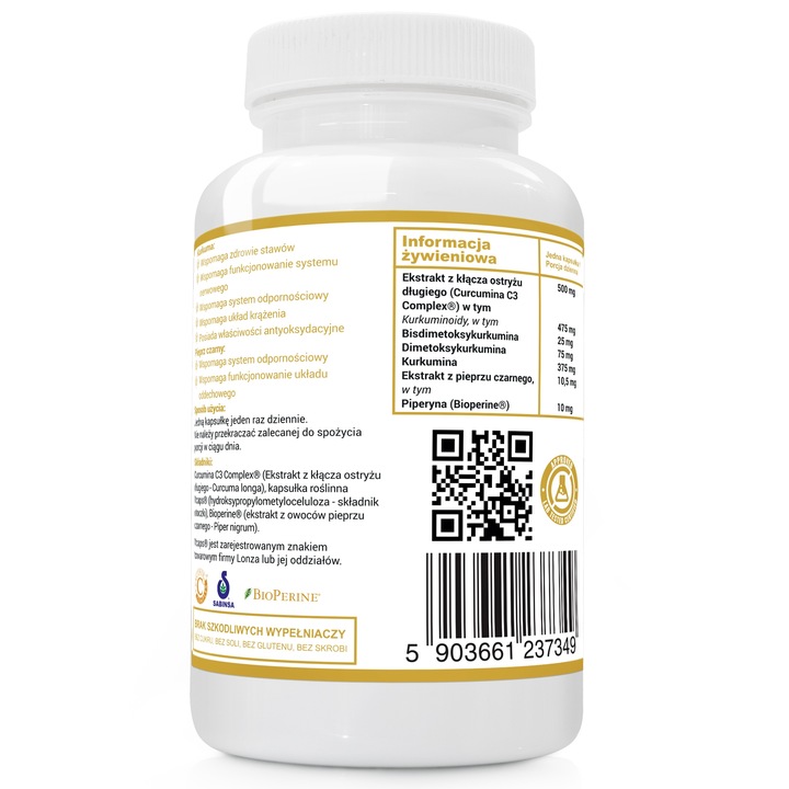 KURKUMINA + PIPERYNA CURCUMIN C3 turmeric 3x120k