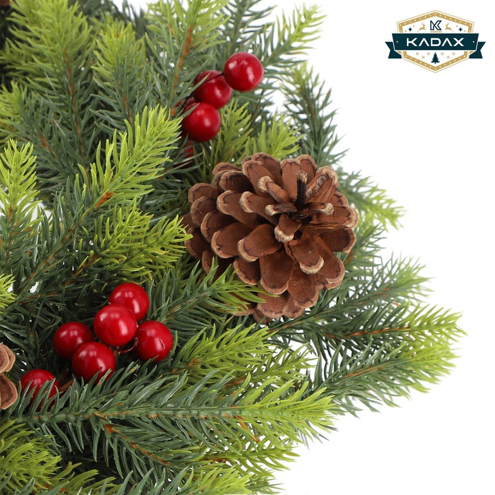 WIANEK ŚWIĄTECZNY STROIK NA DRZWI STÓŁ WIENIEC OZDOBA PREMIUM ŚWIĘTA 45 cm