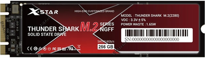 Dysk SSD X-Star Thunder Shark 256GB M.2 SATA / NGFF, 3 w 1: 2280 2260 2242