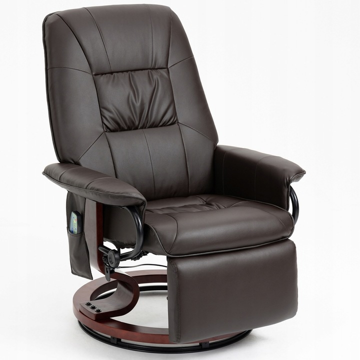 FOTEL MASUJĄCY ROZKŁADANY WYPOCZYNKOWY BRĄZOWY