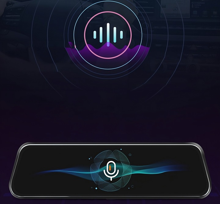WIDEOREJESTRATOR SAMOCHODOWY LUSTERKO KAMERA COFANIA JAZDY PRZÓD TYŁ MenuPL