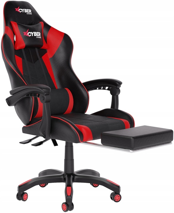FOTEL GAMINGOWY CYBER CHAIRS X-POWER RED - BIUROWY