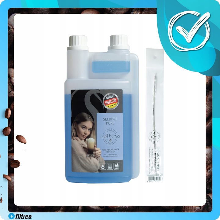 Płyn środek do czyszczenia systemu mleka seltino pure 1000ml i szczoteczka