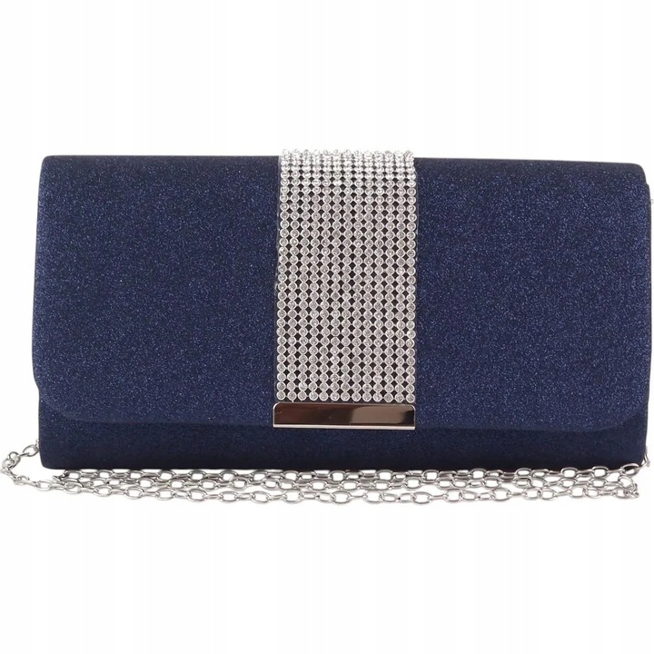 Torebka kopertówka wizytowa wieczorowa granatowa