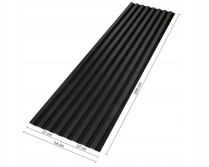 Lamele ścienne 54x260 cm, akustyczne na czarnym filcu - Antracyt 693