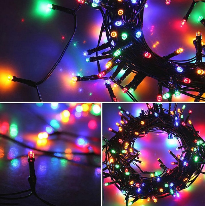 LAMPKI CHOINKOWE NA CHOINKĘ ŚWIĄTECZNE 500 LED MULTIKOLOR WEWNETRZNE ZEW.