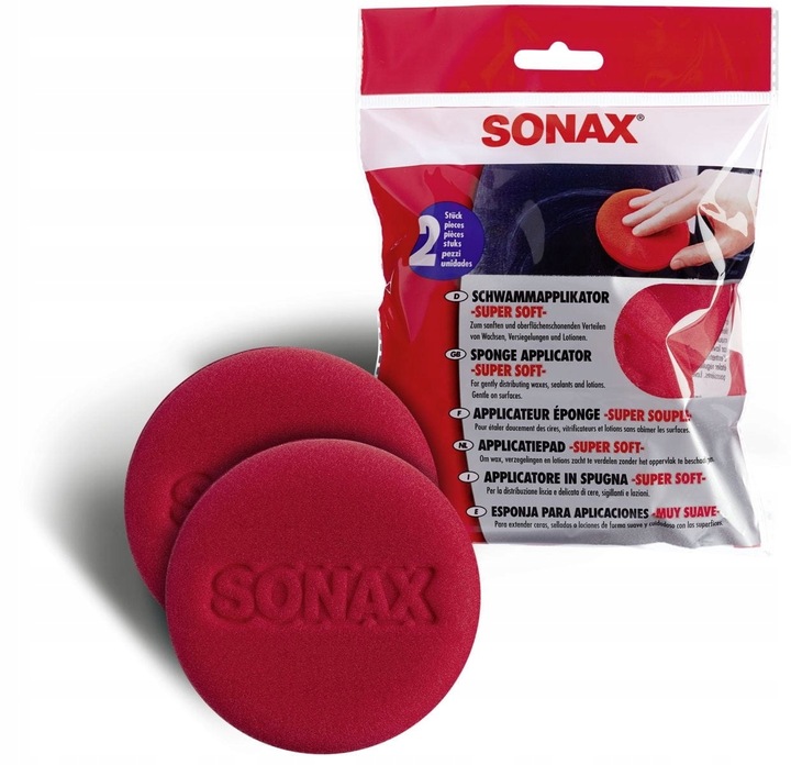 SONAX APLIKATOR PAD GĄBKA DO WOSKU KOSMETYKÓW 2SZT