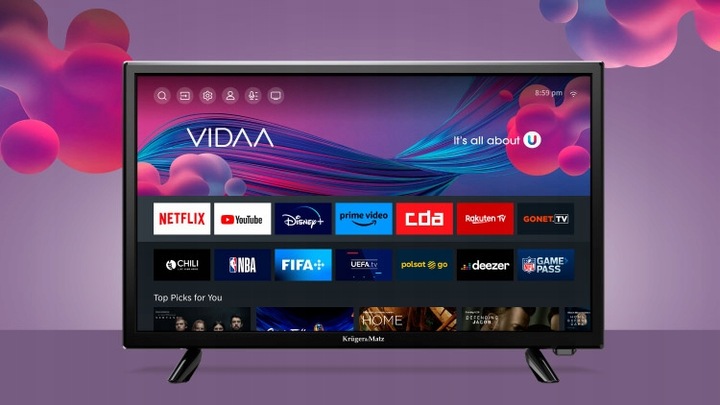 TELEWIZOR D-LED KRUGER&MATZ KM0224-V 24" HD DVB-T2 VIDA