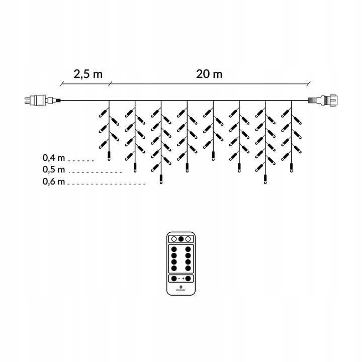 SOPLE 1500 LED LAMPKI ZEWNĘTRZNE 67m PILOT FLASH GIRLANDA ŚWIETLNA KURTYNA