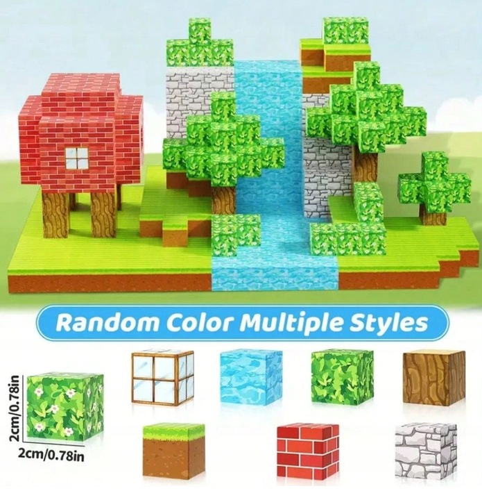 KLOCKI MAGNETYCZNE KOSTKI SZEŚCIANY 3D Zestaw 100 elementów