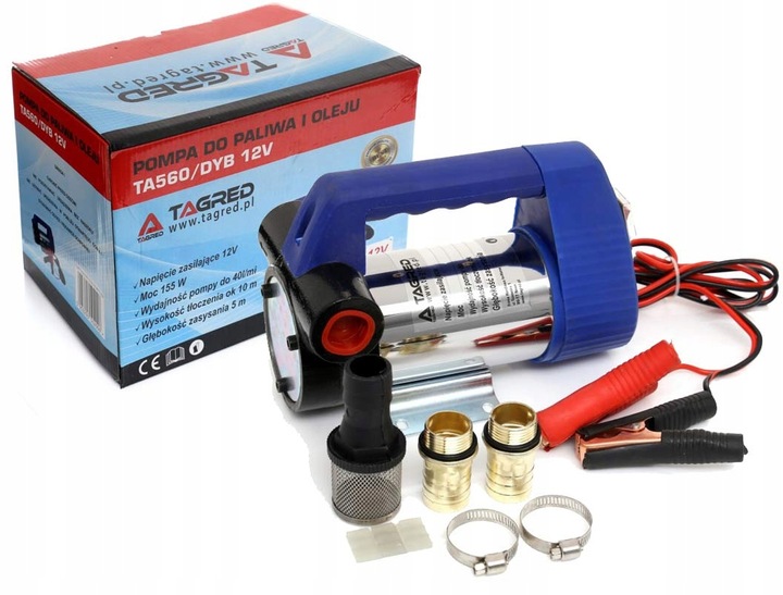 POMPA DO SPUSZCZANIA PALIWA ROPY OLEJU 12V POMPKA MOCNA