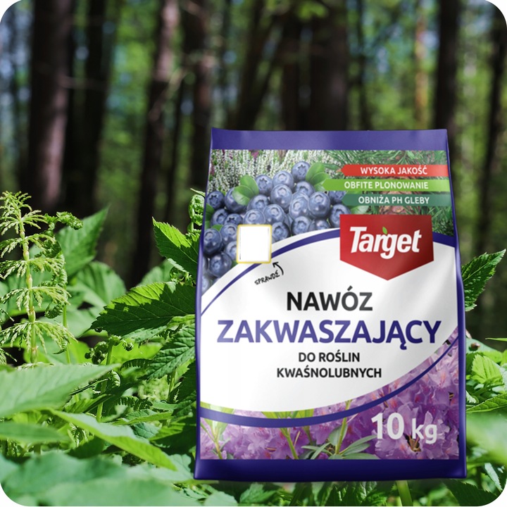 TARGET NAWÓZ ZAKWASZAJĄCY DO ROŚLIN KWAŚNOLUBNYCH BORÓWEK OBFITE PLONY 10KG