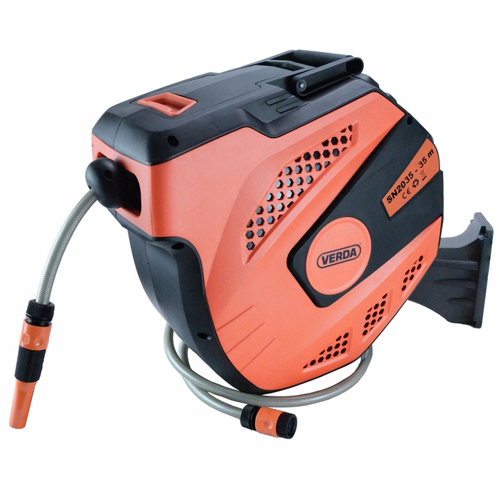 WĄŻ OGRODOWY AUTOMATYCZNY ZE ZWIJACZEM 35m + 2m BĘBEN NA BĘBNIE ŚCIANĘ