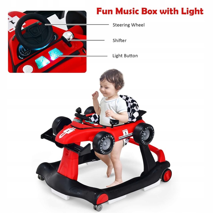 Chodzik dla dzieci 4 w 1, chodzik dla dzieci dla niemowląt od 6 miesięcy