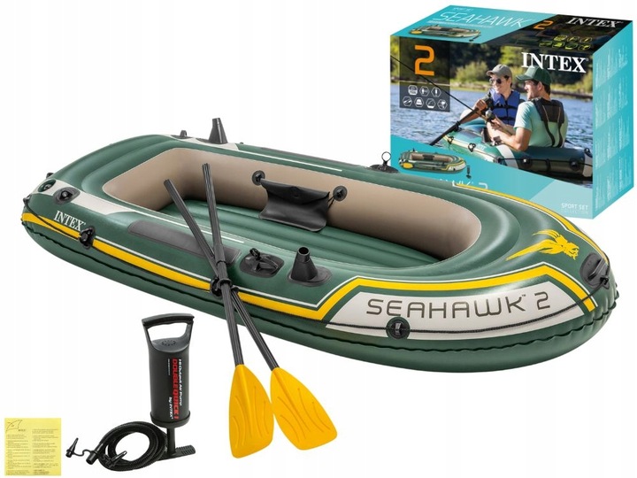 Ponton Wędkarski Seahawk 2os. Intex Pompka + Wiosła 68347 MODEL 2025