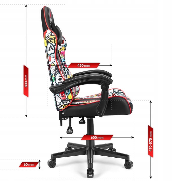 FOTEL GAMINGOWY DLA GRACZA BIUROWY HELL'S