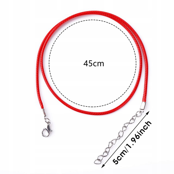 20× Naszyjnik Rzemyk kolor z zapięciem 45cm