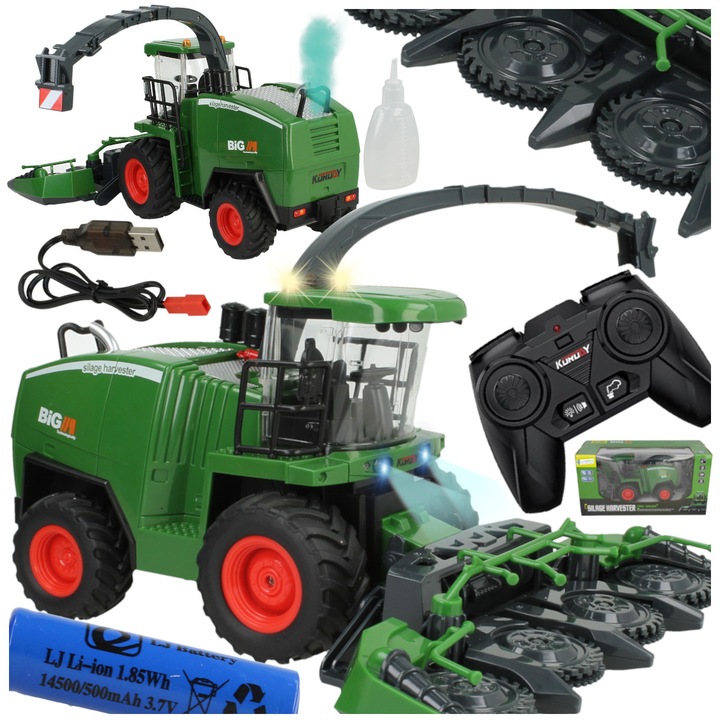 Zdalnie Sterowany Kombajn Ruchome Elementy Świeci DYM Prezent dla 5 6 Latka