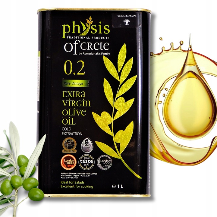 Nagradzana i świeża GRECKA oliwa z oliwek z Krety 0,2% 1L data do 05.2027