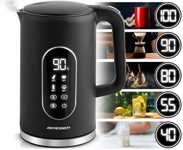 CZAJNIK ELEKTRYCZNY REGULACJA TEMPERATURY 2200W PANEL DOTYKOWY 1,7L BERDSEN
