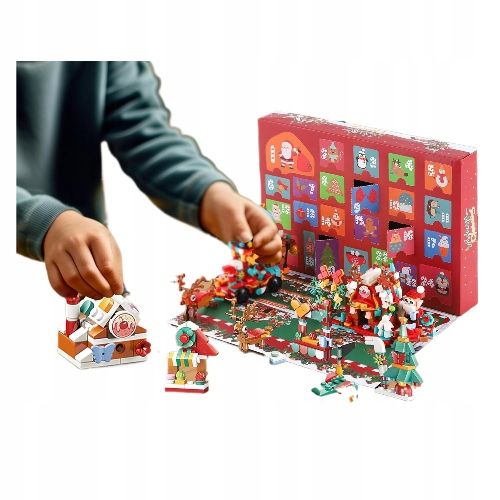 KALENDARZ ADWENTOWY 24 ELEMENTY KLOCKI KONSTRUKCYJNE ŚWIĘTA PREZENT DZIECKO