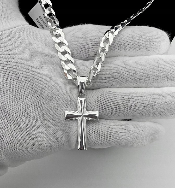 Srebrny Duży Krzyżyk Wisorek próba 925 + gratis