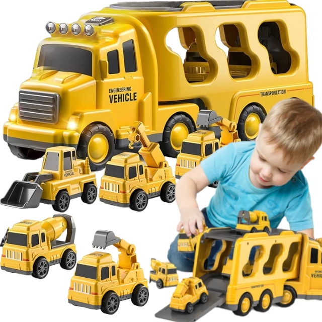 SAMOCHODY BUDOWLANE DLA DZIECI ZESTAW AUT TIR KOPARKA BETONIARKA ZABAWKA