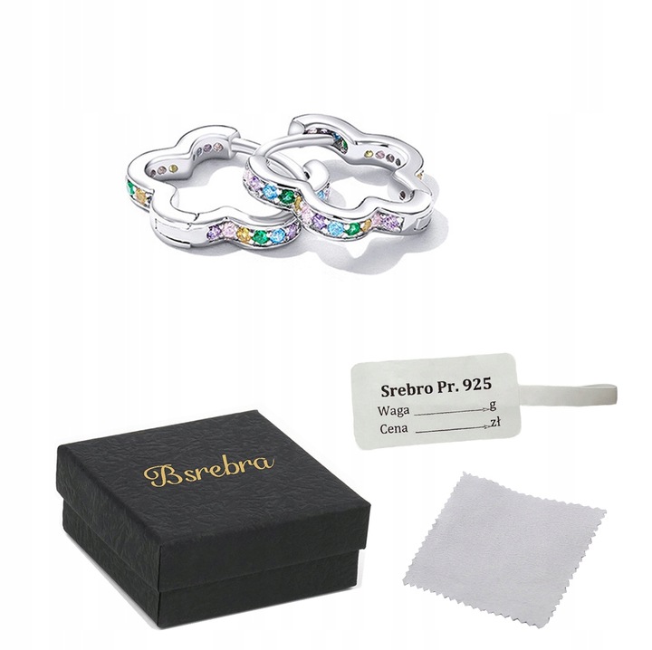 KOLCZYKI Srebrne PRÓBA 925 KOLCZYKI Srebro kwiatki Angielskie Zapiecie