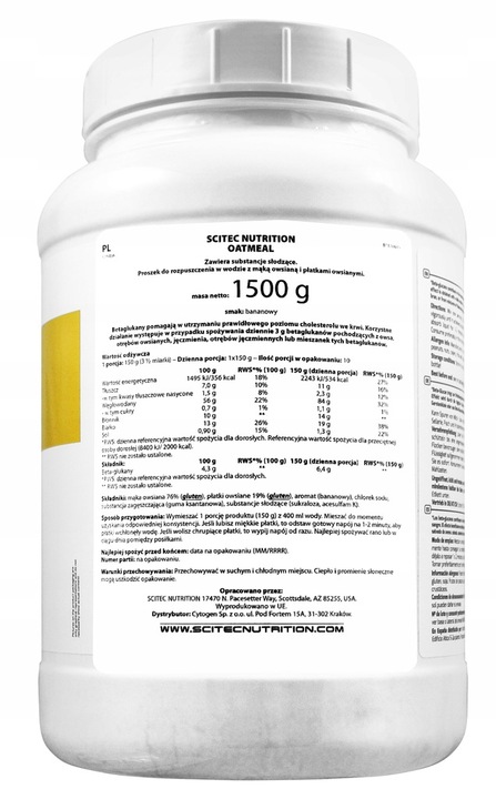 Scitec Nutrition OatMeal 1500g Owsianka Pralinki