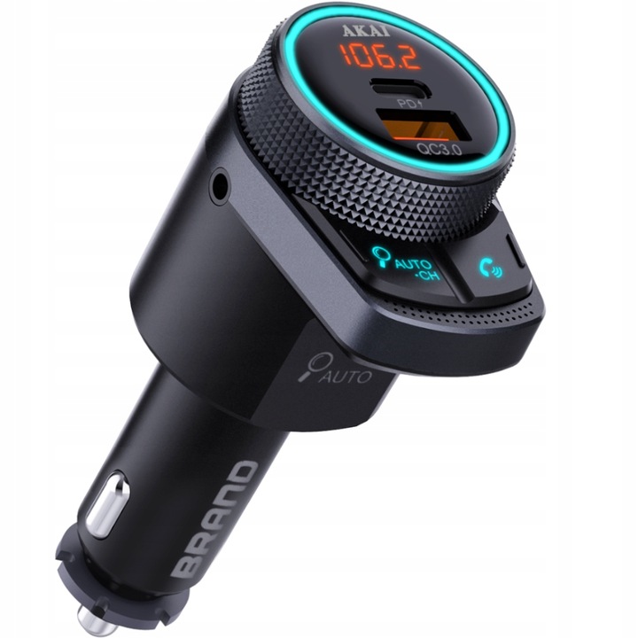 TRANSMITER samochodowy FM BLUETOOTH ŁADOWARKA AKAI FMT-80BT