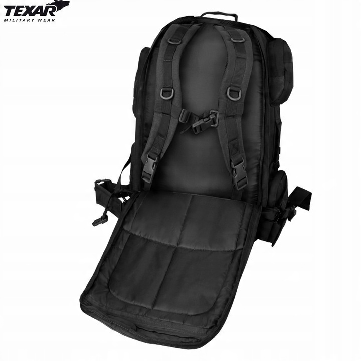 Plecak Turystyczny Taktyczny Wojskowy Duży GRIZZLY TEXAR 65L MOLLE CZARNY