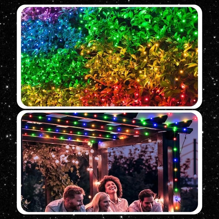 LAMPKI CHOINKOWE 200 LED MULTIKOLOR ŚWIĄTECZNE SMART WIFI PILOT 20M