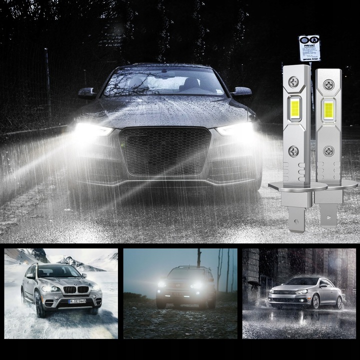 ŻARÓWKI LED H1 RETRIFY S&D ULTRA CICHE FANLESS LINE 1:1 BEZ ADAPTERÓW 6500K