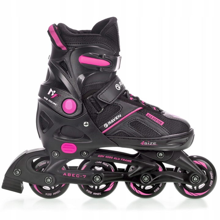 Rolki Regulowane RAVEN Pulse Black/Fuchsia 33-36