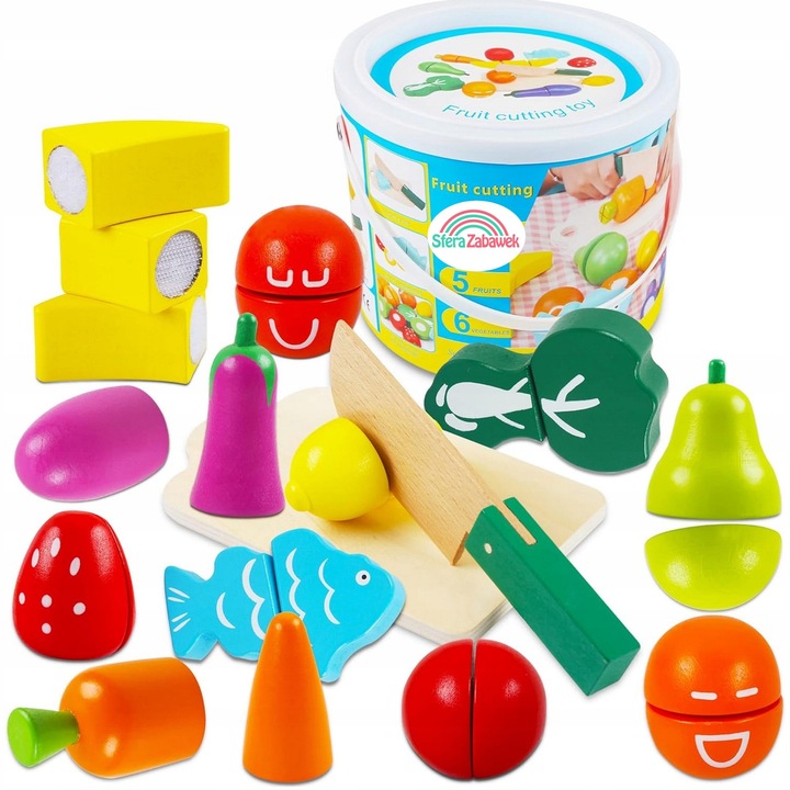 Drewniane warzywa i owoce do krojenia Doris